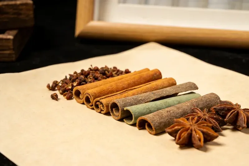 Raw Anise (Pimpinella anisum) botanical material, editorial still life