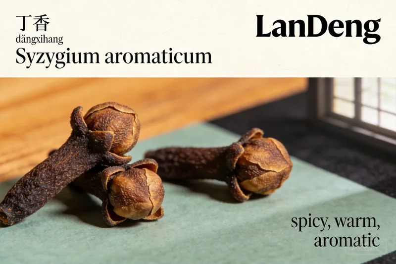 Dark dried clove buds heaped in a small dish.