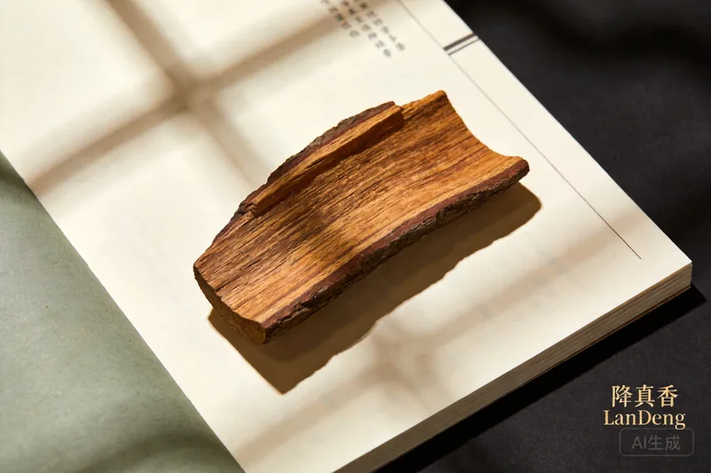 Raw Jiangzhenxiang (Acronychia pedunculata (classical); cf. Dalbergia odorifera (modern conflation)) botanical material, editorial still life