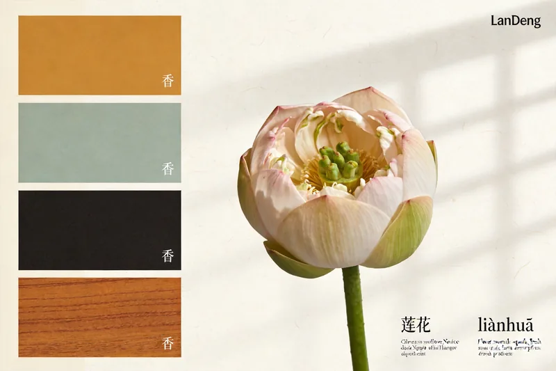 Raw Lotus Flower (Nelumbo nucifera) material, editorial still life