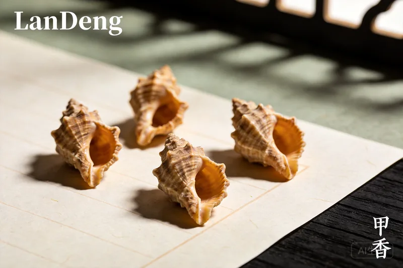 Raw Onycha (operculum of marine gastropods (mollusc) — animal-derived, not botanical) material, editorial still life