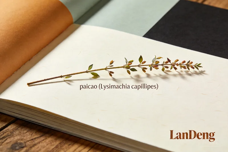 Raw Paicao (Lysimachia capillipes) material, editorial still life
