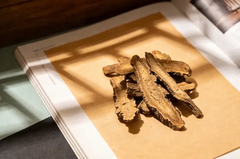 Raw Valerian (Valeriana officinalis) root material, editorial still life