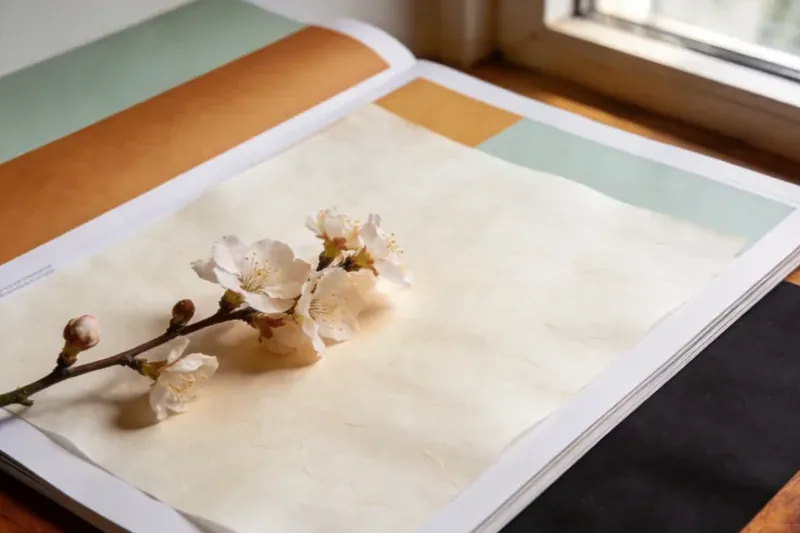 Raw Yulan Magnolia (Magnolia denudata) material, editorial still life